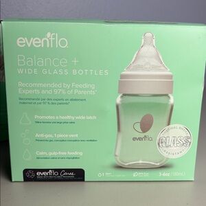 3 pack Evenflo Balance Plus Wide Glass Bottles 6oz Babies